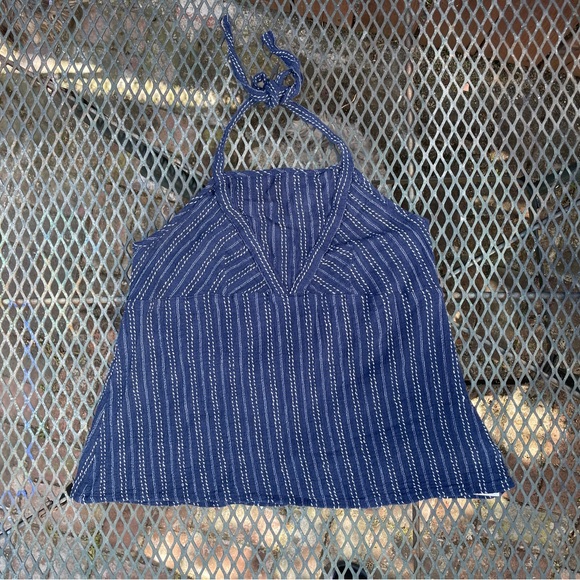 ROXY | Women’s Blue Strapless Blouse - Picture 5 of 9